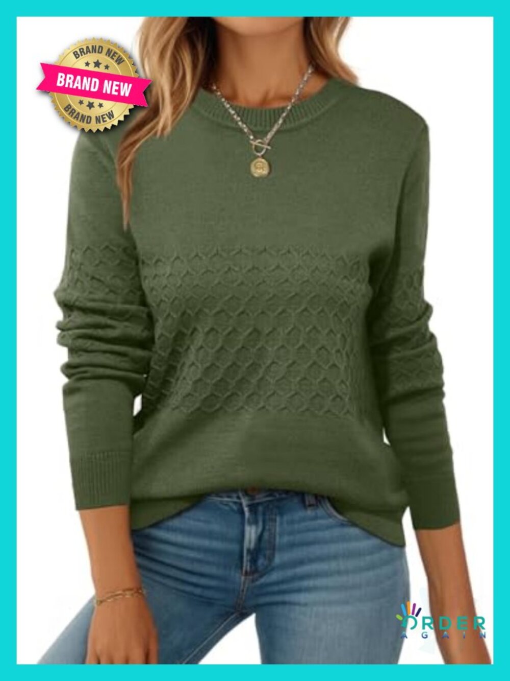 Zeagoo Womens Fall Sweater Long Sleeve Crew Neck Ribbed Knit Pullover Top